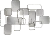 39 Inch Silver Metal and Mirrored Abstract Wall Decoration