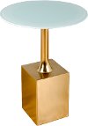 23 Inch Gold Metal and Glass Side Table