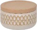 Sand Ceramic X-Design Lidded Jar