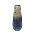 18 Inch Silver and Blue Crackled Vase