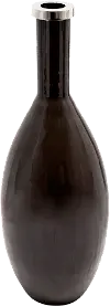 23 Inch Walnut Brown Glass Decanter