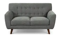 Liverpool Mid Century Modern Gray Loveseat