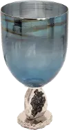17 Inch Blue Glass Hurricane