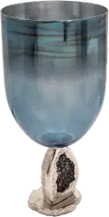 22 Inch Blue Glass Hurricane