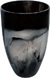 16 Inch Black Glass Vase