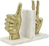Gold Hand Sign Bookend Pair