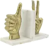 Gold Hand Sign Bookend Pair