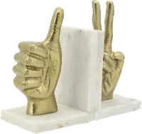 Gold Hand Sign Bookend Pair