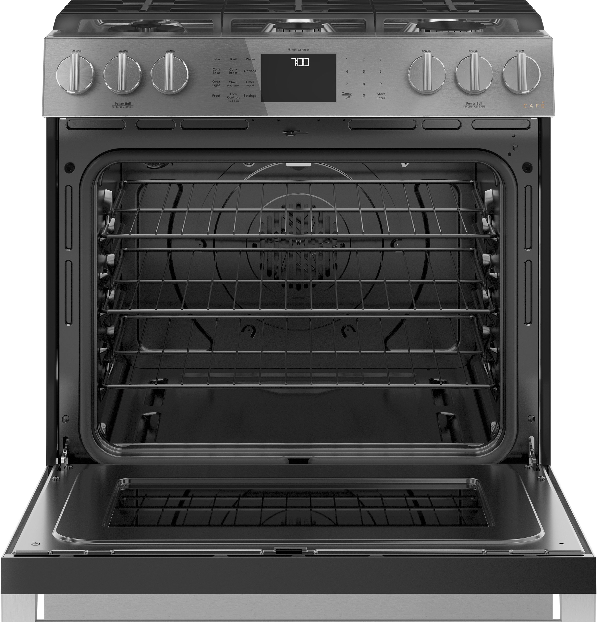 CGS700M2NS5 Cafe 30 Inch Gas Smart Range - 5.6 cu. ft. Platinum Glass-2