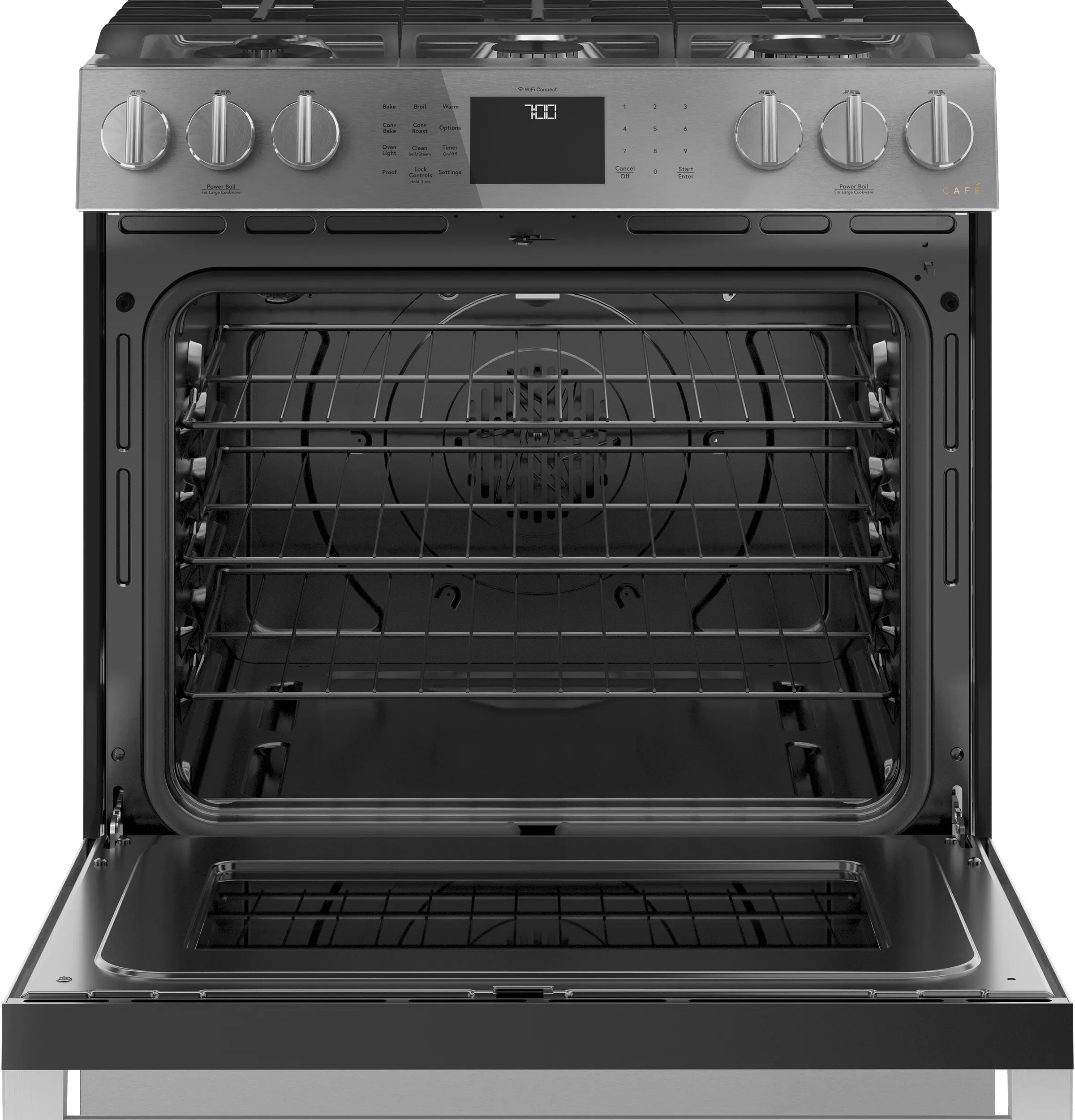 CGS700M2NS5 Cafe 30 Inch Gas Smart Range - 5.6 cu. ft. Platinum Glass-2