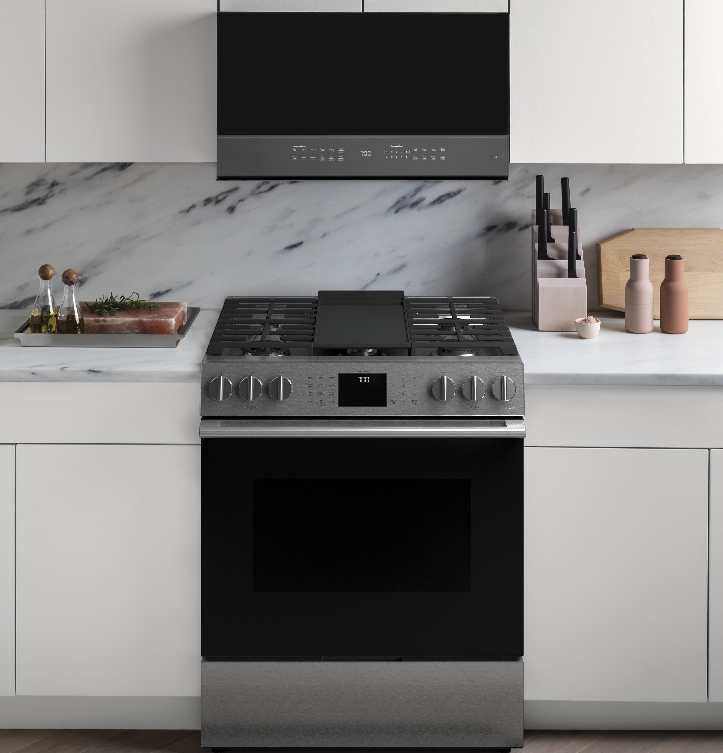 CGS700M2NS5 Cafe 30 Inch Gas Smart Range - 5.6 cu. ft. Platinum Glass-7