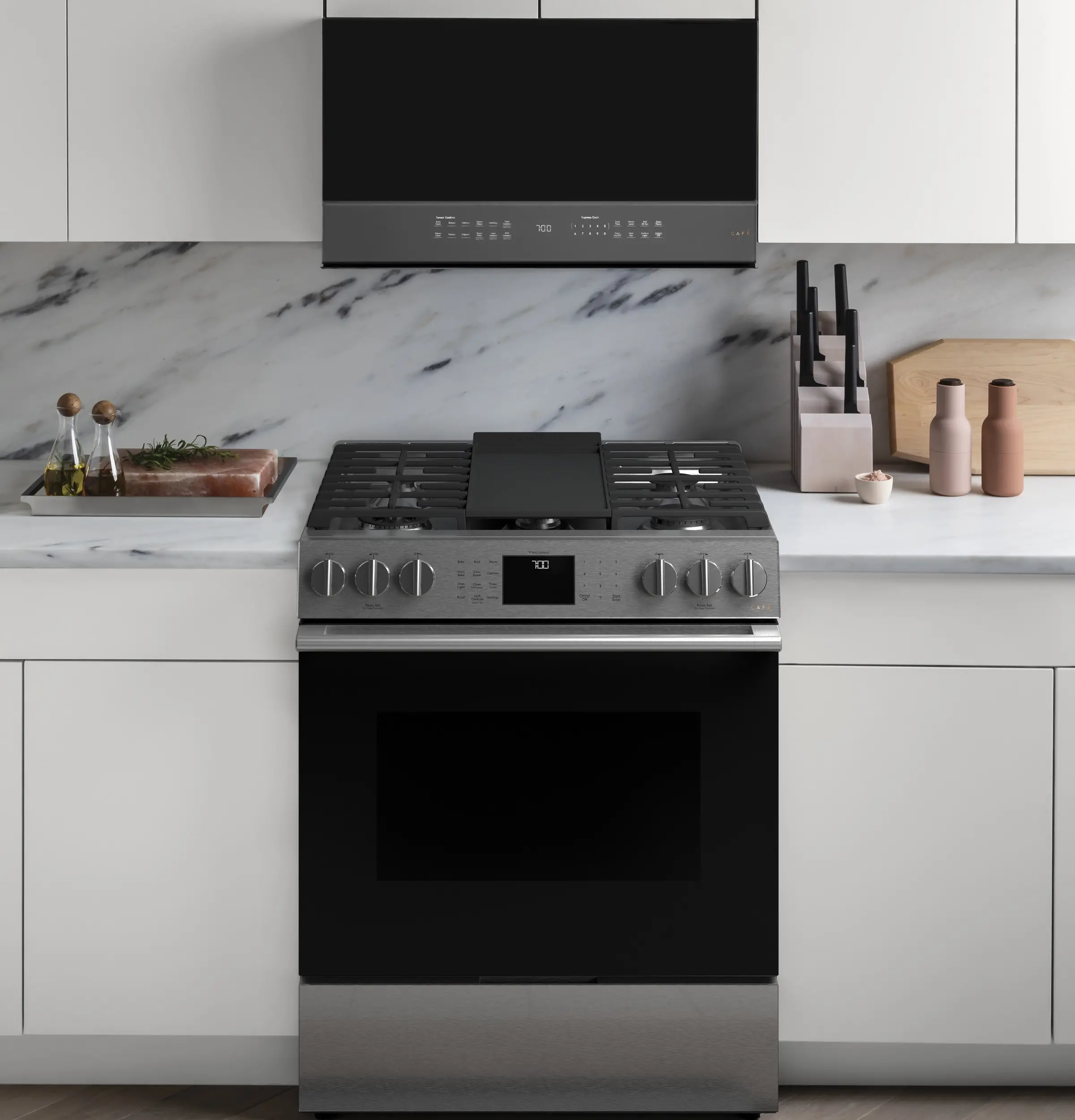 CGS700M2NS5 Cafe 30 Inch Gas Smart Range - 5.6 cu. ft. Platinum Glass-7