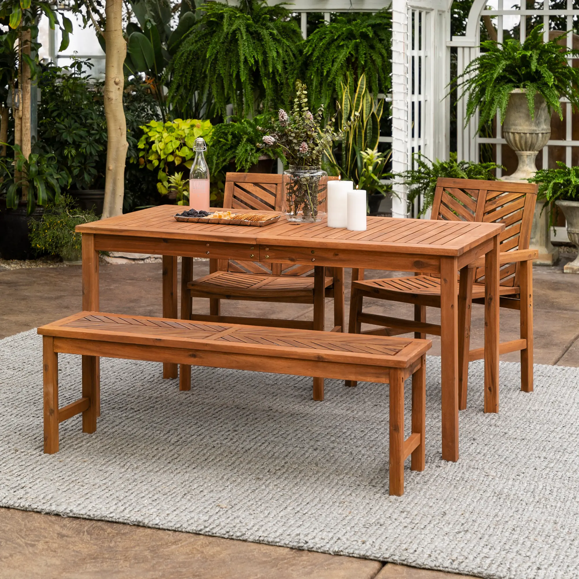 OW4DGVINBR Vincent Light Brown Pat Dining Set-1