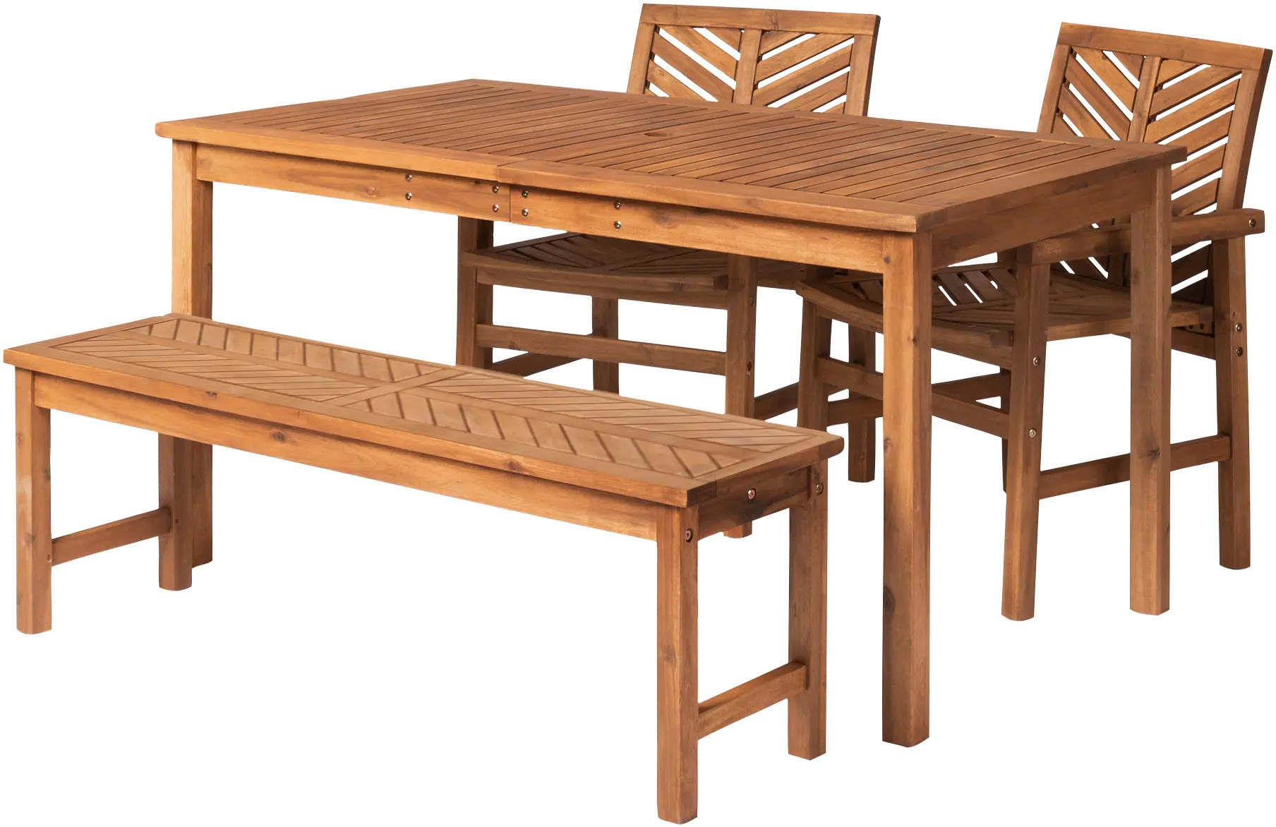 OW4DGVINBR Vincent Light Brown Pat Dining Set-4