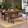 OW4DGVINDB Dark Brown Patio Dining Set with Bench