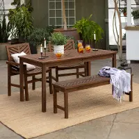 OW4DGVINDB Vincent Dark Brown Patio Dining Set with Bench