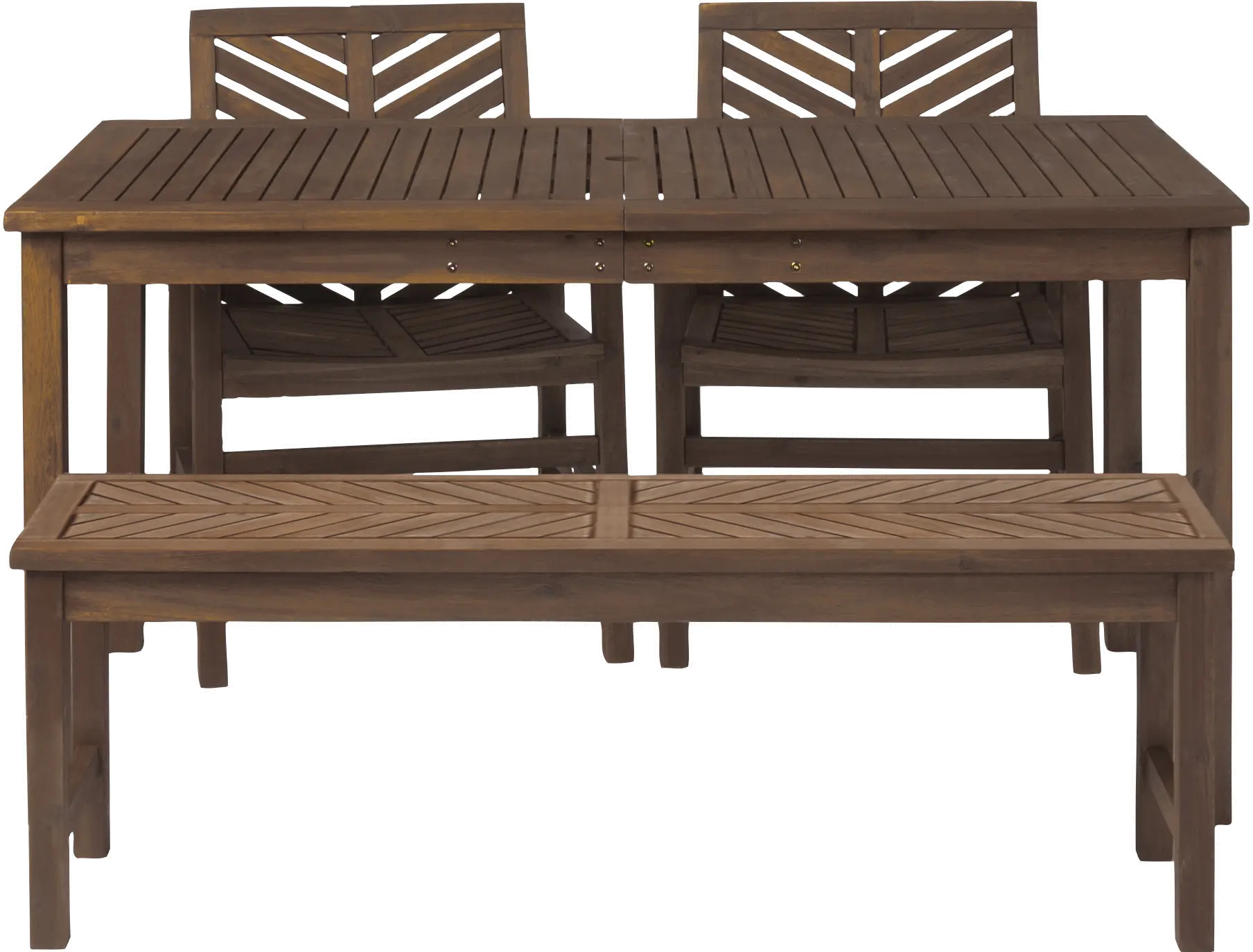 OW4DGVINDB Vincent Dark Brown Patio Dining Set with Bench-2