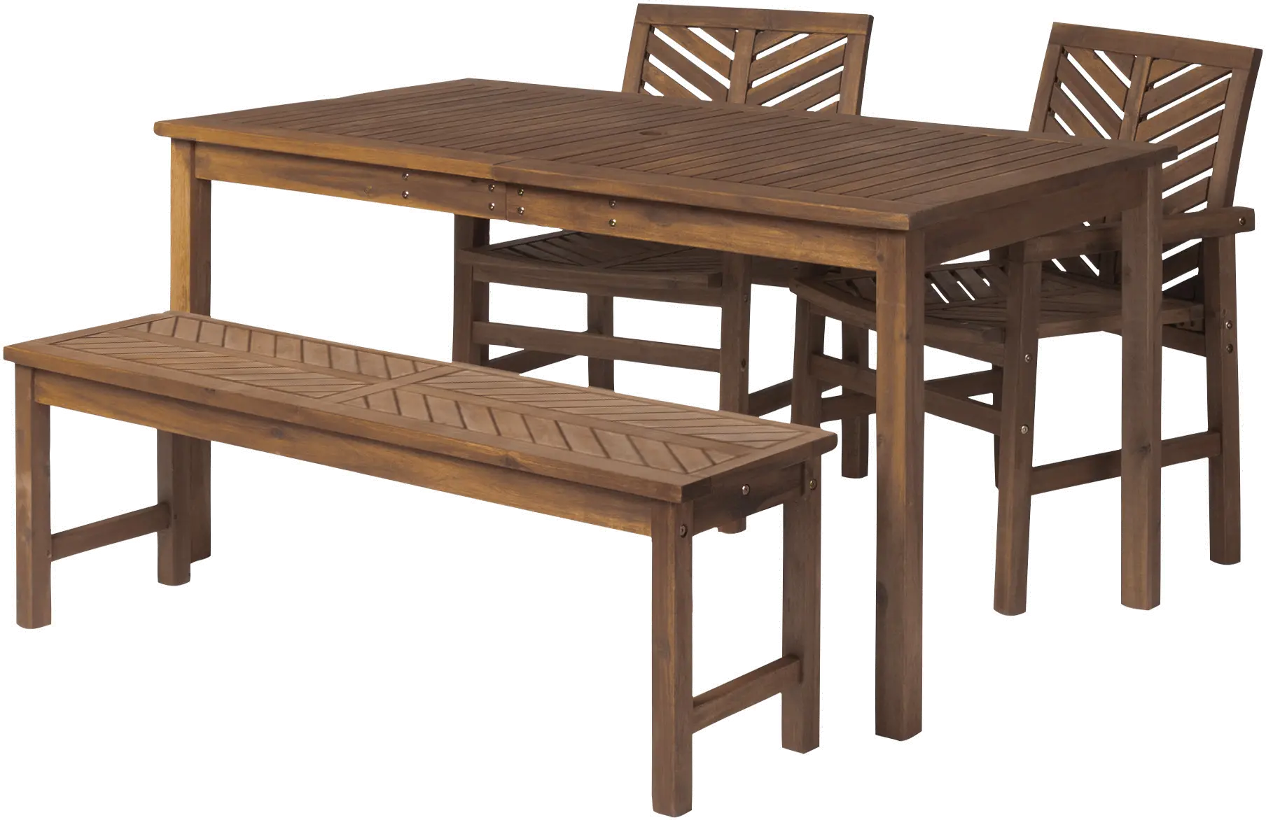 OW4DGVINDB Vincent Dark Brown Patio Dining Set with Bench-3