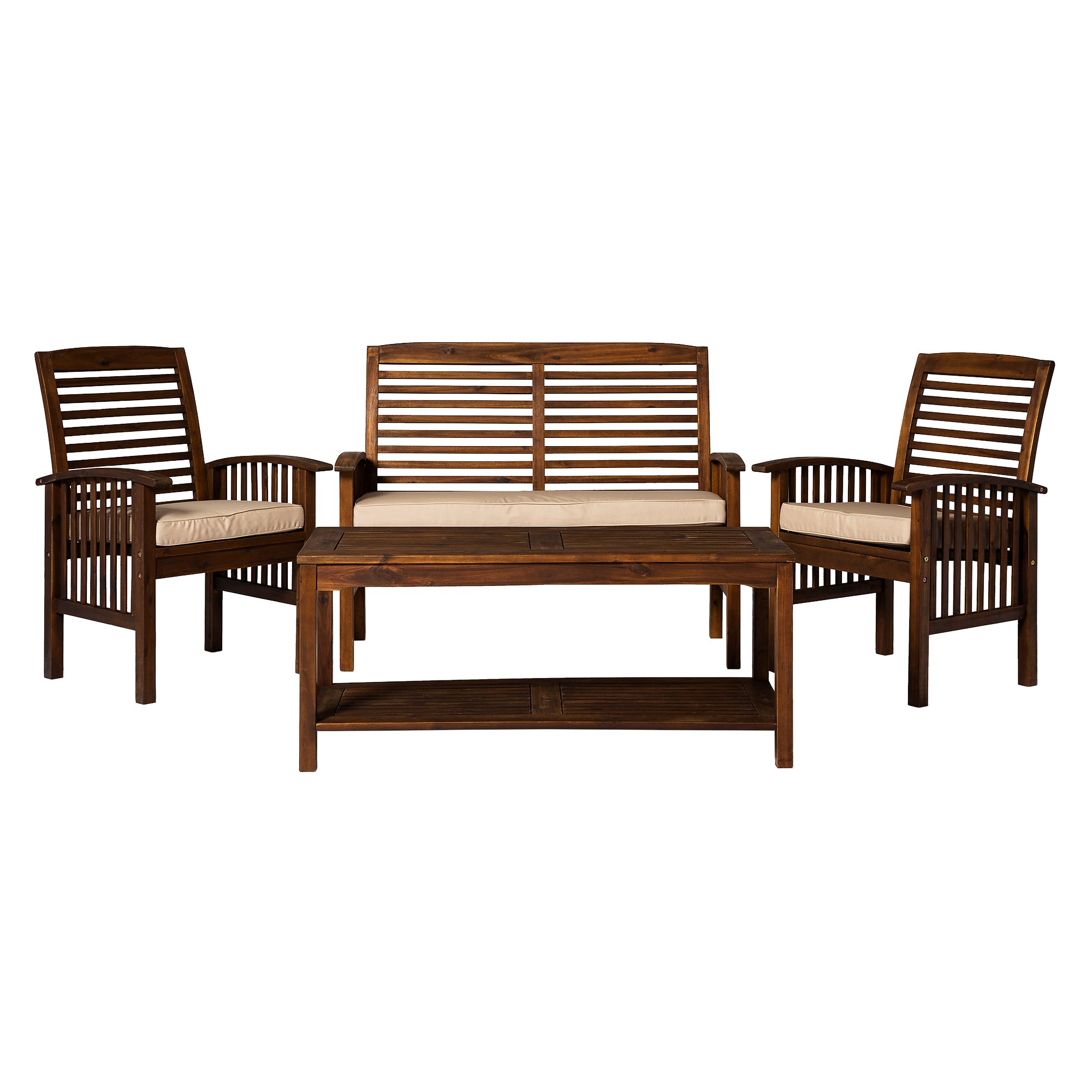 OW4SDB Dark Brown 4 Piece Patio Conversation Set-3