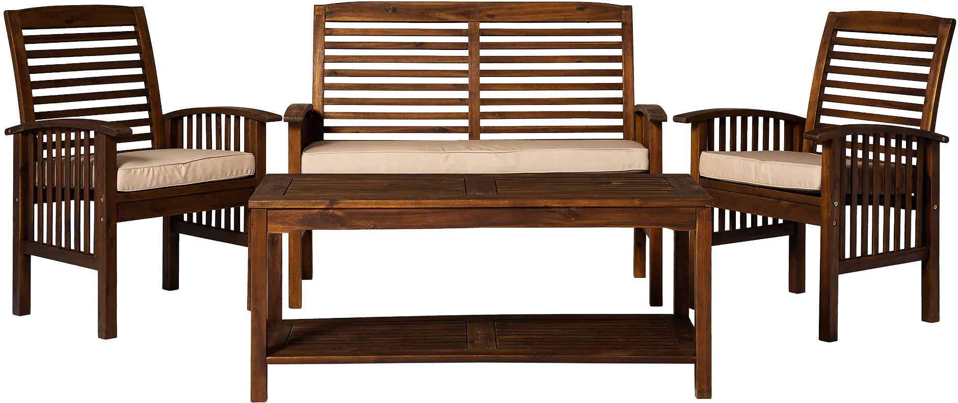 OW4SDB Dark Brown 4 Piece Patio Conversation Set-3