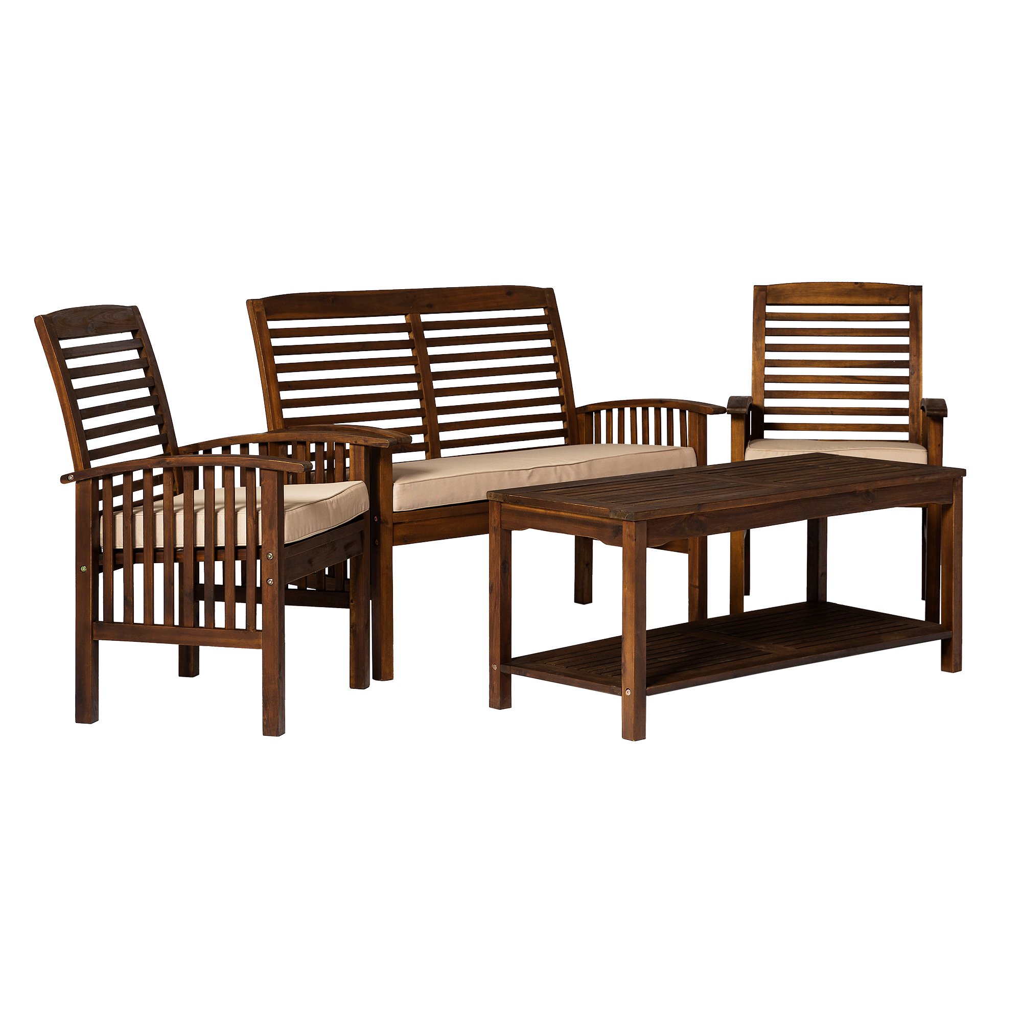 OW4SDB Dark Brown 4 Piece Patio Conversation Set-4