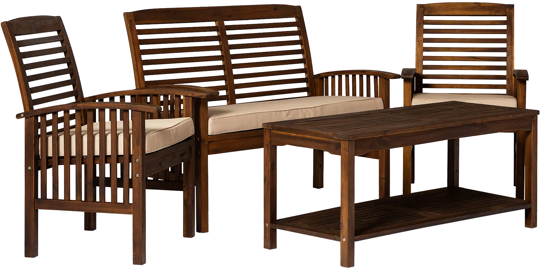 OW4SDB Dark Brown 4 Piece Patio Conversation Set-4