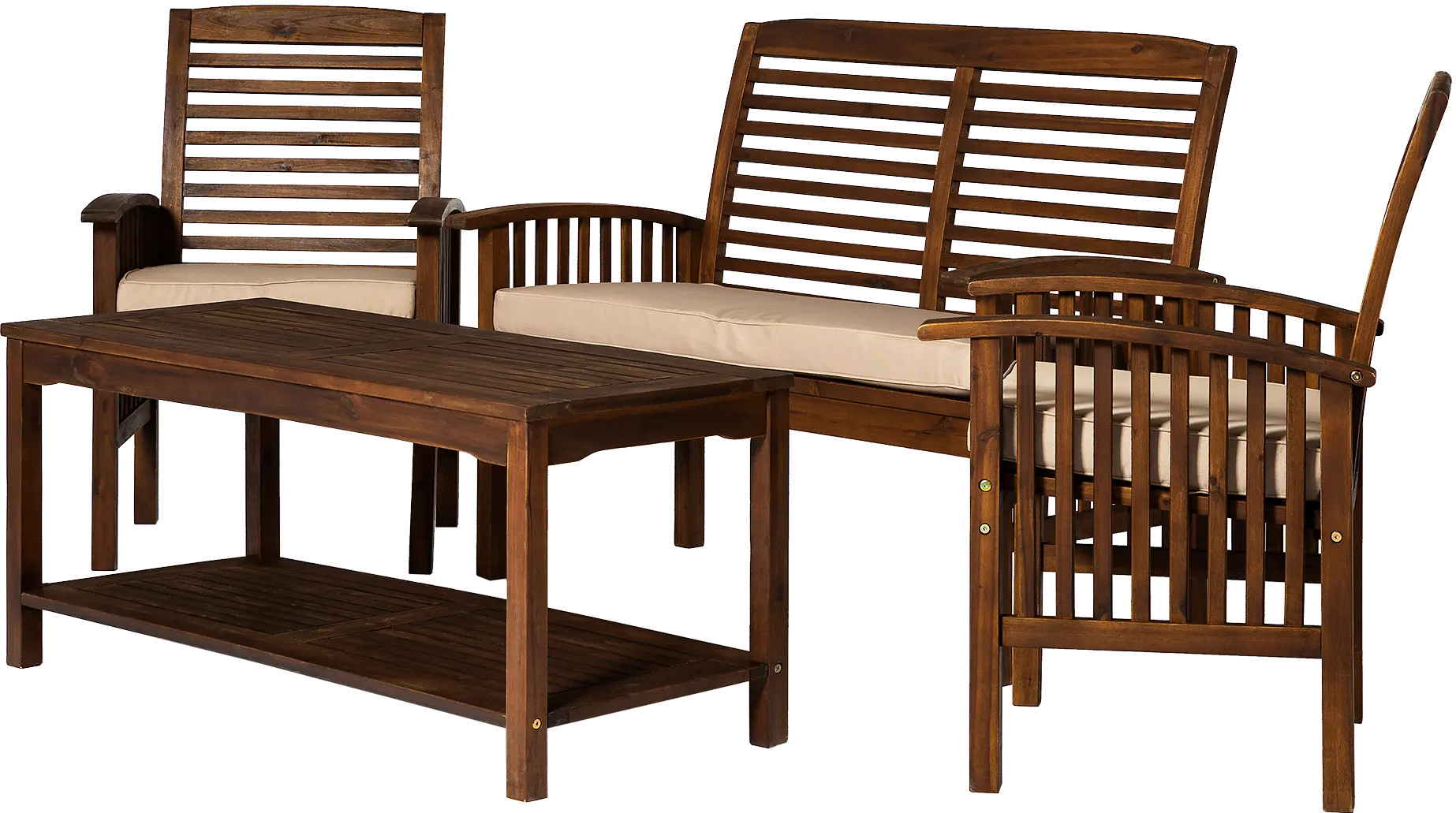 OW4SDB Dark Brown 4 Piece Patio Conversation Set-5