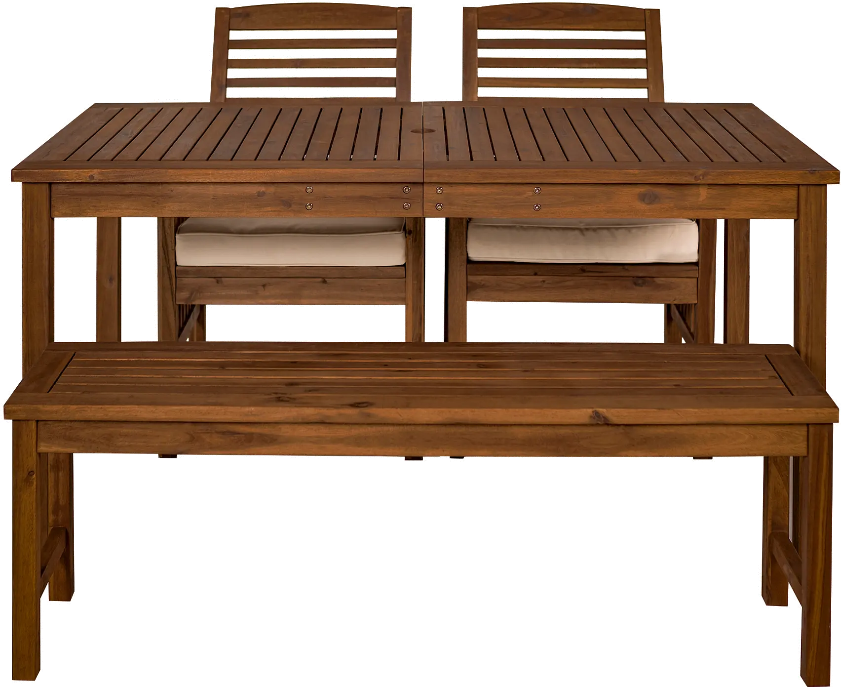 OW4SDTDB Light Brown Patio Dining Set with Bench-2
