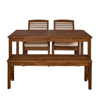 OW4SDTDB Light Brown Patio Dining Set with Bench-2