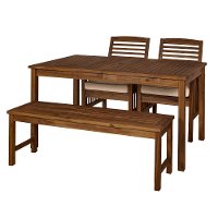 OW4SDTDB Light Brown Patio Dining Set with Bench-3