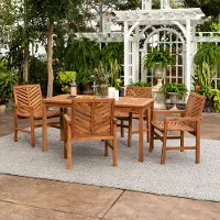 OW5DGVINBR Vincent 5 Piece Dark Brown Patio Dining Set - Vincent