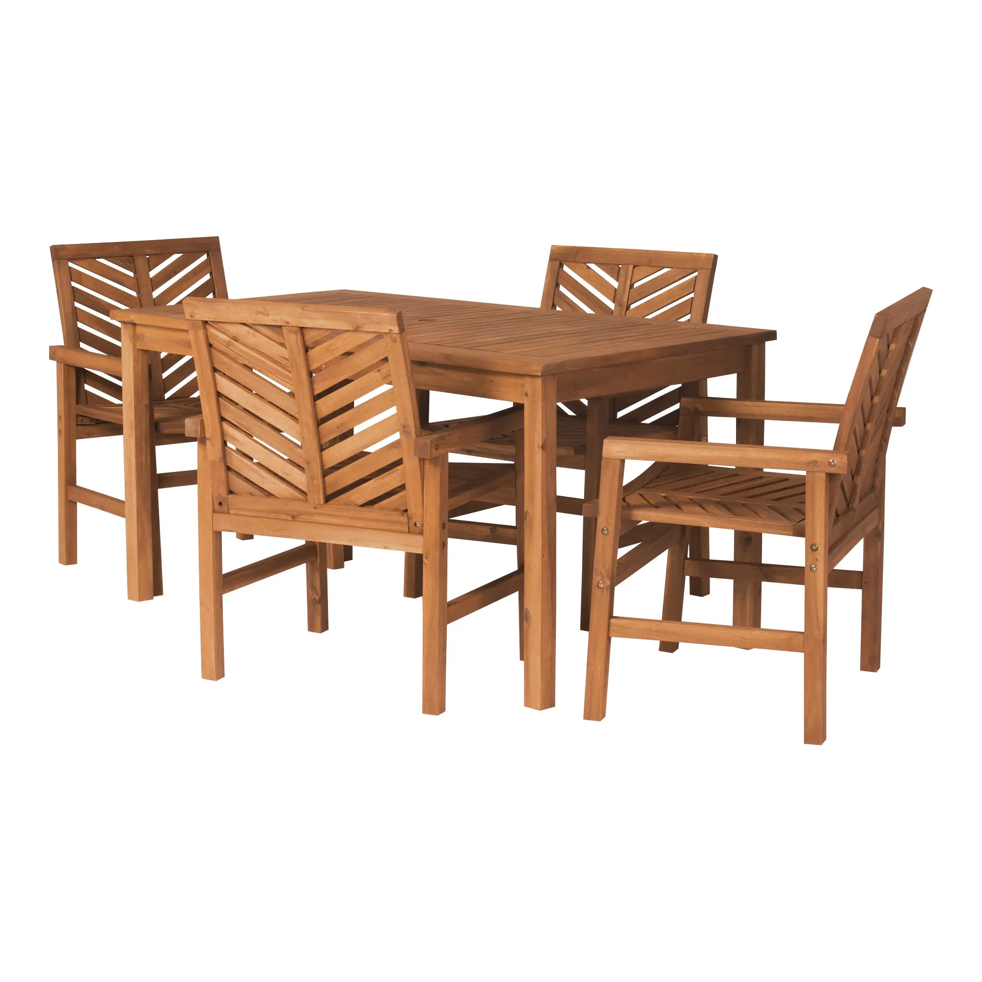 OW5DGVINBR Vincent 5 Piece Dark Brown Patio Dining Set - Vincent-3