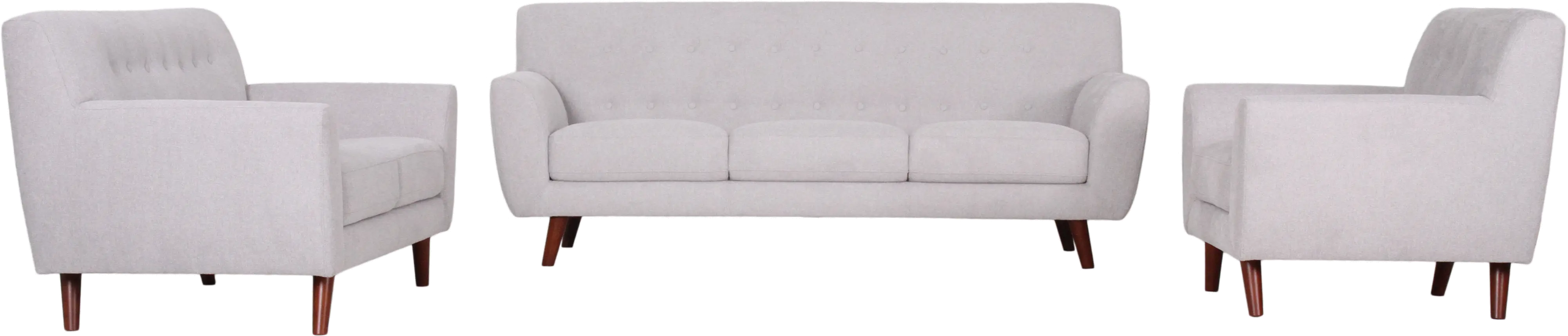 Liverpool Mid Century Modern Light Gray Loveseat-3