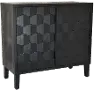 Charcoal Gray Two Door Accent Cabinet with Inlay Pattern