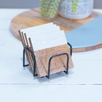 Mango Wood and White Coasters Set with Stand