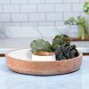 Round Mango Wood and White Enamel Chip and Dip Tray