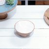 6 Inch Mango Wood and White Enamel Bowl