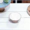 6 Inch Mango Wood and White Enamel Bowl