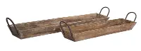 Brown Wood 28 Inch Tray with Handles - Iris