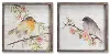 Multi Color Framed Bird Painting on Wood Plaque