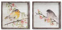 Multi Color Framed Bird Painting on Wood Plaque