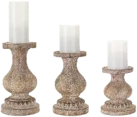 Brown Resin 6 Inch Candle Stick Holder - Zinnia