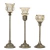 Glass and Metal 18 Inch Candleholder - Marigold