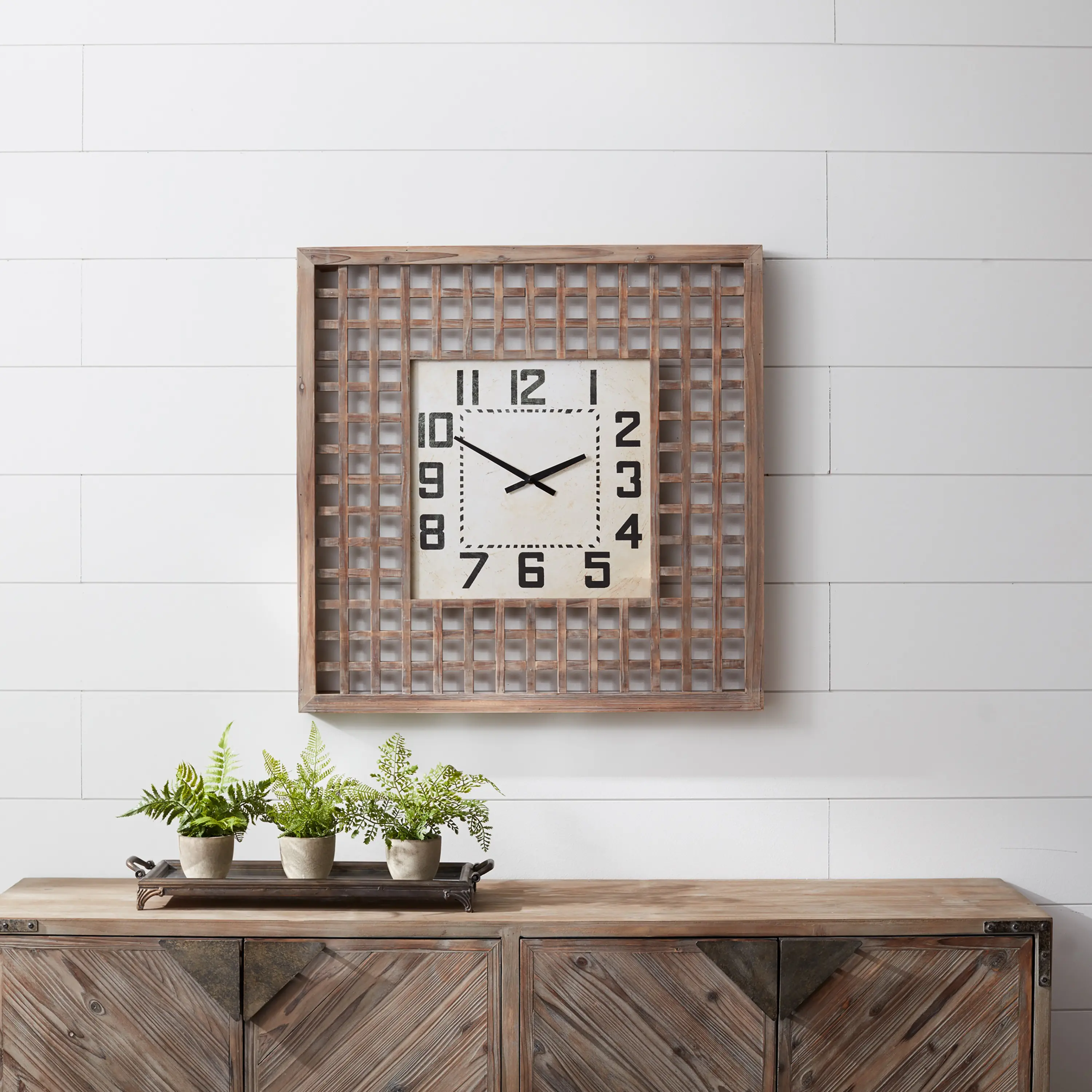 Wood 29 Inch Square Wall Clock-2