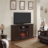 Mission Style Brown Fireplace TV Stand - Manning