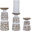 White Wash 5 Inch Resin Candle Holder - Orchard