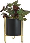 Multi Color Faux Plant in Black Planter with Metal Stand