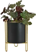 Multi Color Faux Plant in Black Planter with Metal Stand