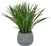 Faux Green Plant Arrangement in Gray Planter