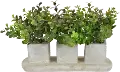 Faux Green Plant Arrangement in Attached 3 Square Planter